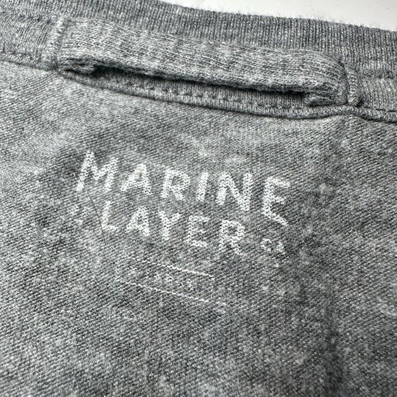 Marine Layer Mens XL Peace Sign Crew T-shirt | Made in California | Heather Gray - Picture 3 of 8